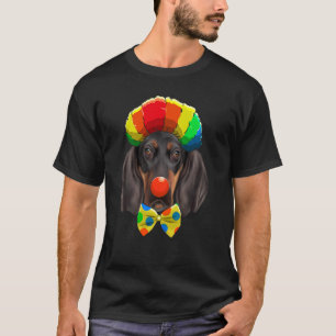 Camiseta Payaso negro y perro circo tan bobo