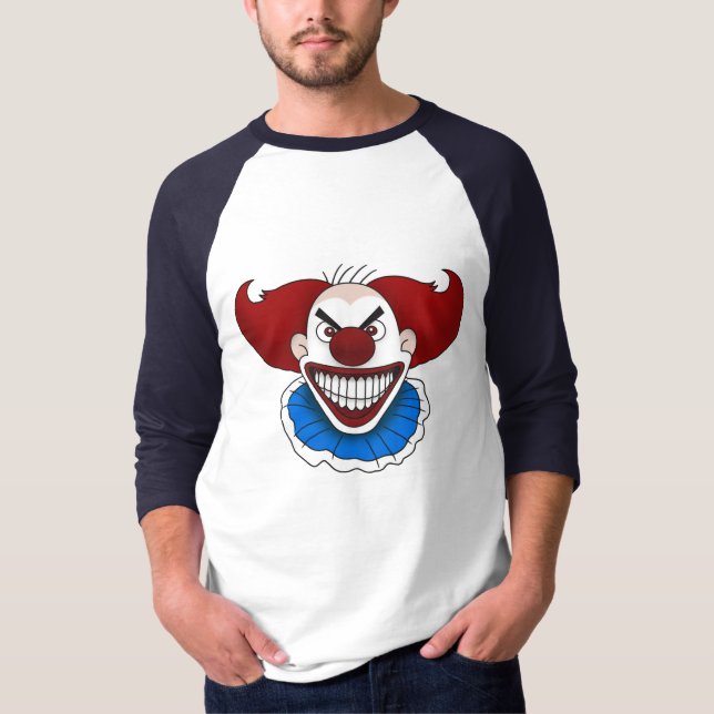 Camiseta Payaso Psicoso Básico 3/4 Sleeve Raglan (Anverso)