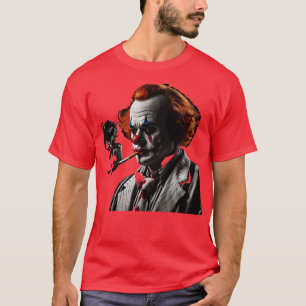Camiseta payaso triste fumando un cigarrillo