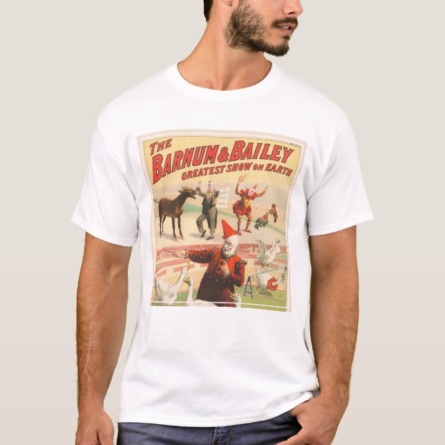 Camiseta Payasos Con Geese, Roosters Y Donkey. (Anverso)