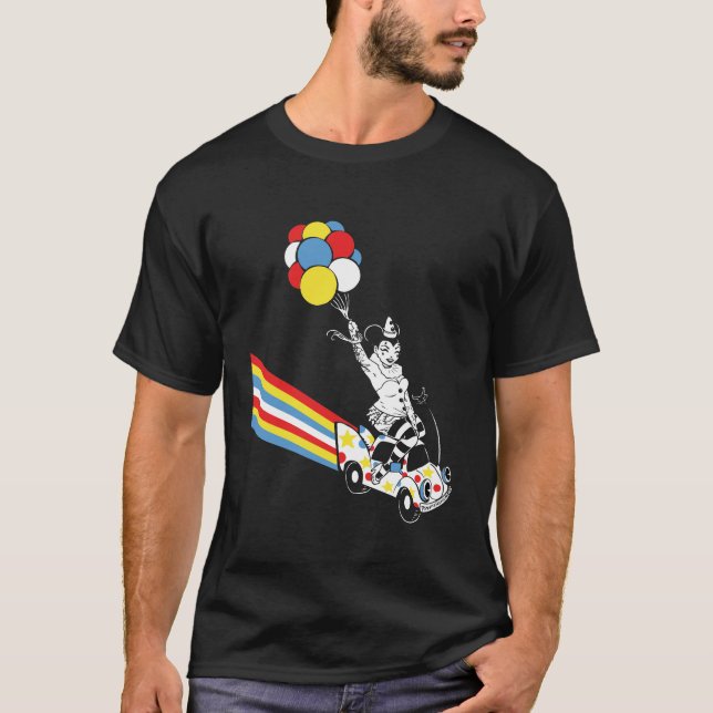 Camiseta Payasos en coche Sindi en negro (Anverso)