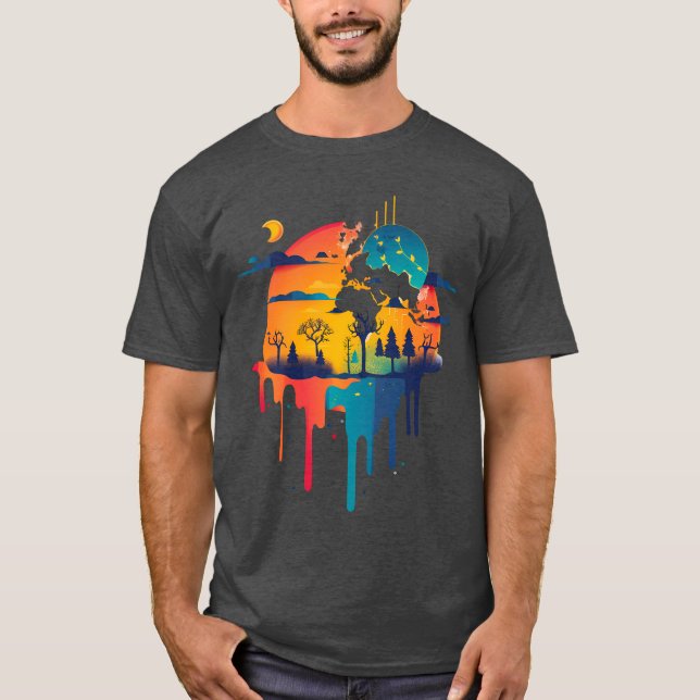 Camiseta Paysage coloré et fantastique (Anverso)