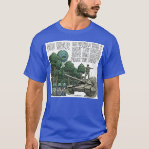 Camiseta "Paz a la Tierra" Tanque Antiguerra y Personaje de