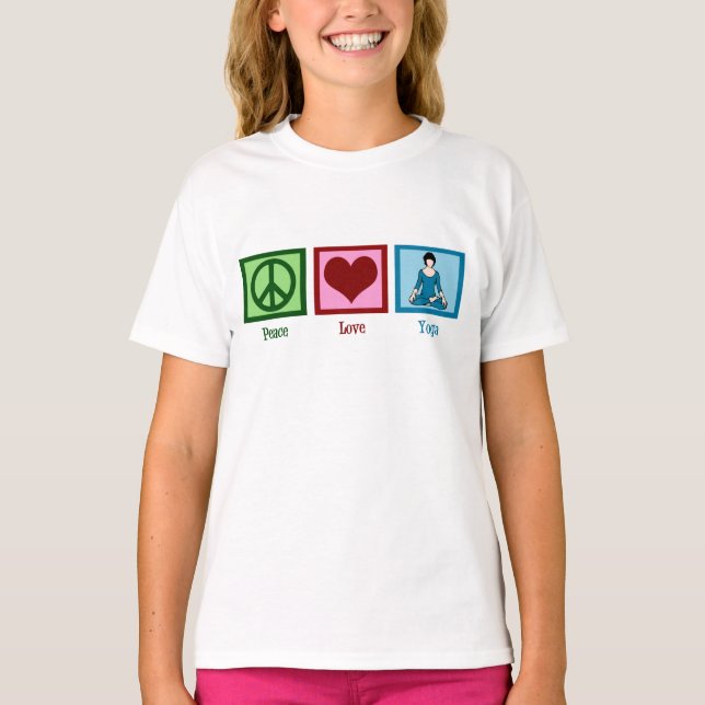 Camiseta Paz Amar a los niños de yoga (Anverso)