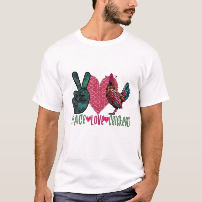 Camiseta Paz Amar el ganado de pollo (Anverso)