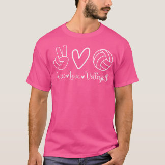 Camiseta Paz Amar el voleibol Cubre el amante del voleibol