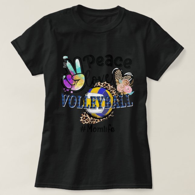 Camiseta Paz Amar el voleibol Momma Vida Mamá Abuela Leopa (Diseño del anverso)
