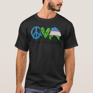 Camiseta Paz Amar Karakalpakistán Bandera Uzbekistán