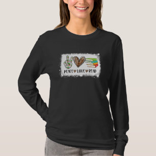 Camiseta Paz Amar Leer Libros Lectura de Libros Maestra Bla