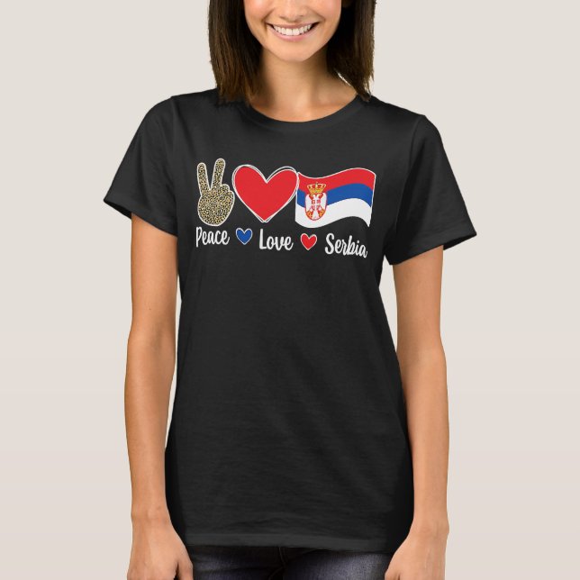 Camiseta Paz Amar Serbia Bandera serbia Rozas (Anverso)