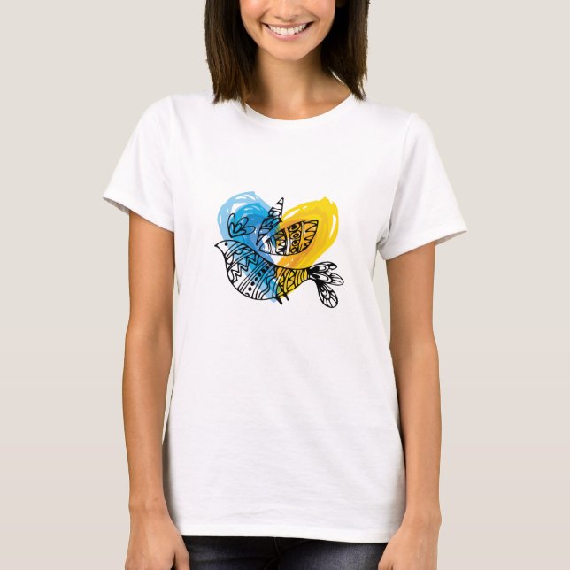 Camiseta Paz Amar Ucrania Nightingale (Anverso)