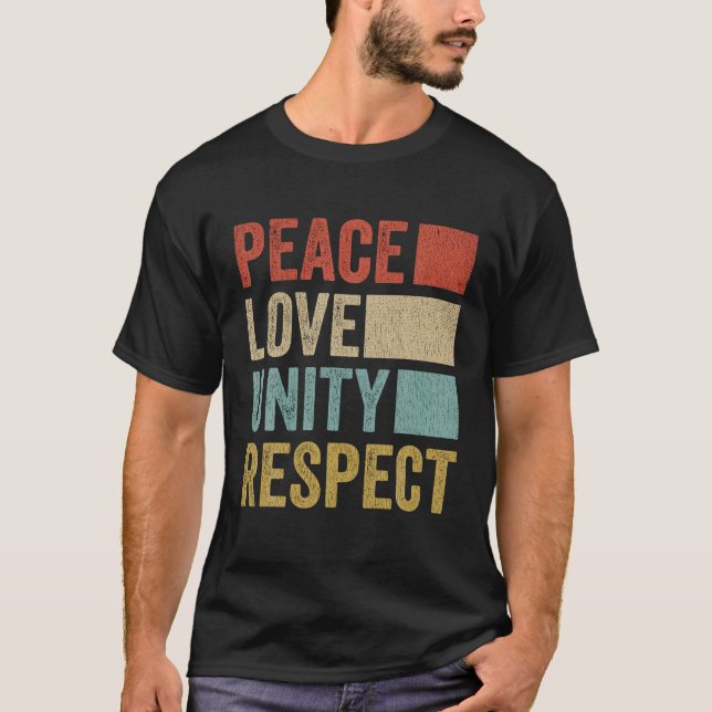 Camiseta Paz Amar Unidad Respeto (Anverso)