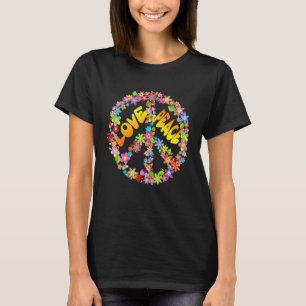 Camiseta Paz Amor 60s 70s Tie Die Groovy Disfraz Hippie H