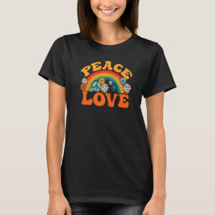 Camiseta PAZ AMOR 60s 70s Tie Dye Groovy Arcoíris Hippie C