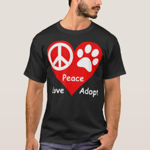 Camiseta Paz Amor Adoptar Mascota Rescate Perro Animales De