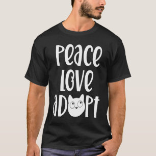 Camiseta Paz Amor Adoptar Rescatar Gata Madre Adoptar Gata