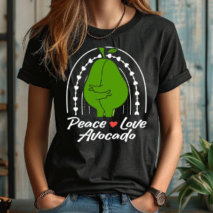 Camiseta Paz Amor Aguacate Divertido Retro Amante de la Fru
