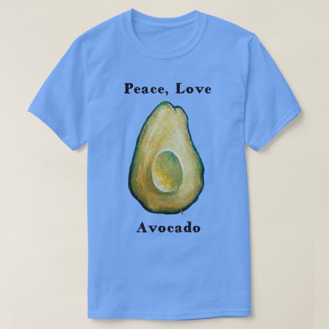 Camiseta Paz Amor Aguacate pintar comida vegetariana saluda (Diseño del anverso)