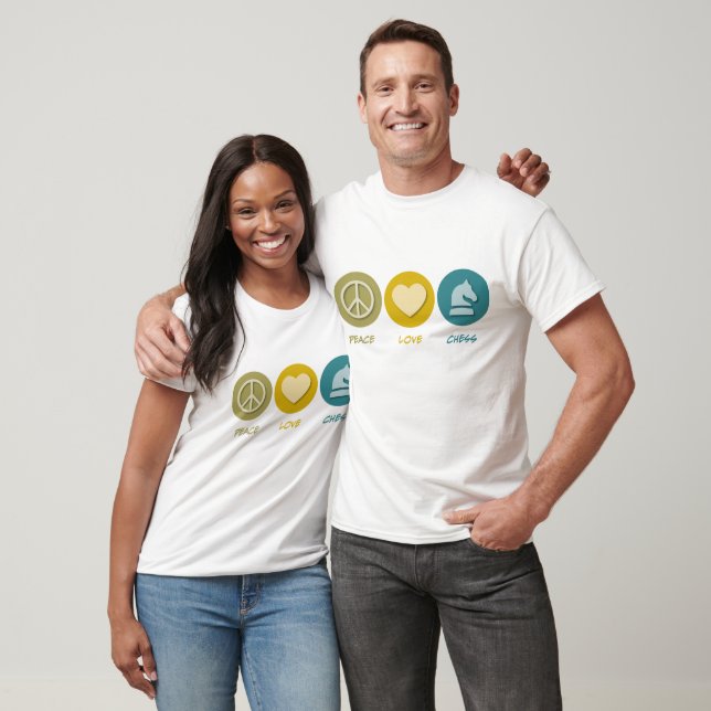 Camiseta Paz Amor Ajedrez (Unisexo)