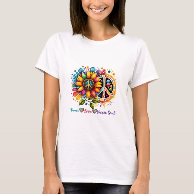 Camiseta Paz amor alma hippie (Anverso)
