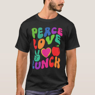 Camiseta PAZ AMOR ALMUERZO SEÑORA Cafetería Retro Groovy