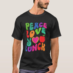 Camiseta PAZ AMOR ALMUERZO SEÑORA Cafetería Retro Groovy