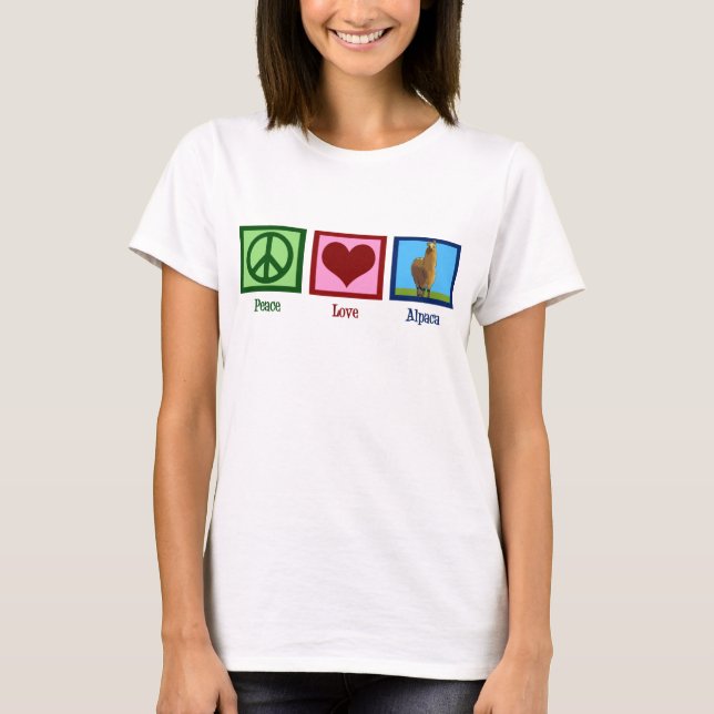 Camiseta Paz Amor Alpaca (Anverso)