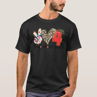 Camiseta Paz Amor Alumnos De 4º Grado Profesor Regreso A