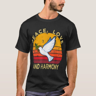 Camiseta Paz Amor Armonía Palabra De Paz Hippie Retro Tee