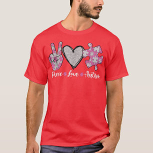 Camiseta Paz Amor Autismo Autismo Conciencia Mes Rompecabez