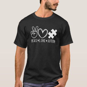 Camiseta Paz Amor Autismo Conciencia Mamá Maestra Neurodive