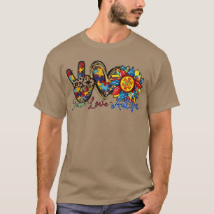 Camiseta Paz Amor Autismo Conciencia Pop It Fidget Toy Auti