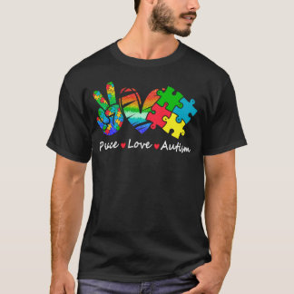 Camiseta Paz Amor Autismo En Abril Nosotros Llevamos Azul C