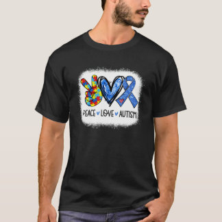 Camiseta Paz Amor Autismo En Abril Nosotros Llevamos Azul P