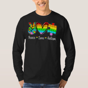 Camiseta Paz Amor Autismo Poppin Autism Awareness Mes Fi