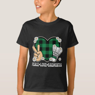 Camiseta Paz Amor Badminton Lover - Mujeres Chicas Niños