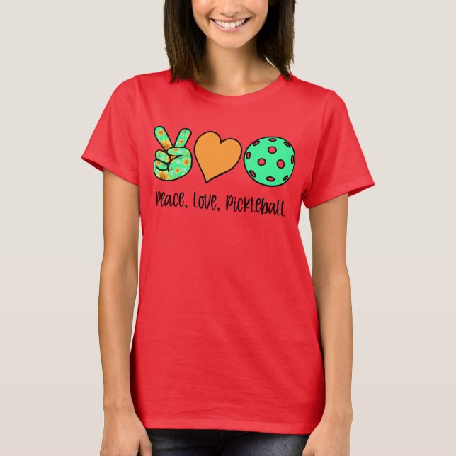 Camiseta Paz, amor, baloncesto femenino (Anverso)