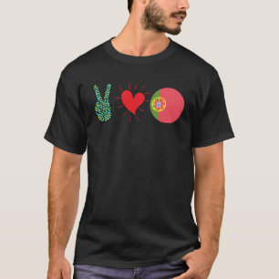 Camiseta Paz Amor Bandera de Portugal Orgullo Portugués Raí