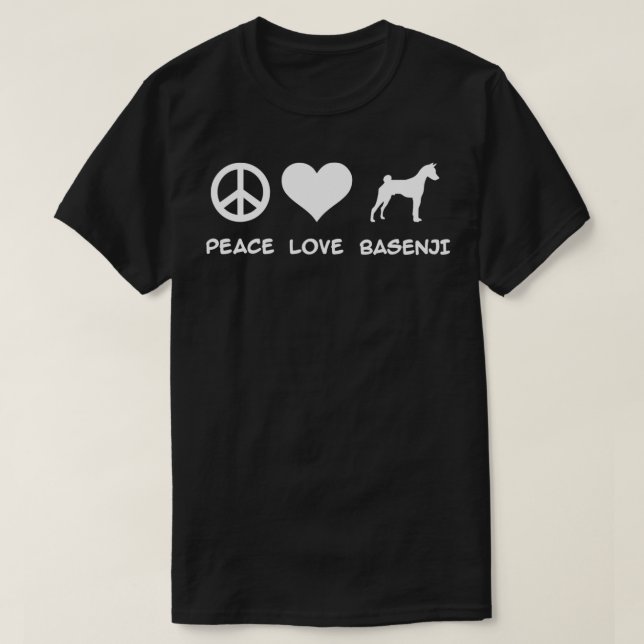 Camiseta Paz, amor, Basenji (Diseño del anverso)