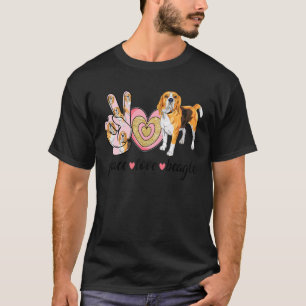 Camiseta Paz Amor Beagle Perro Lindo Mamá Día de la Madre