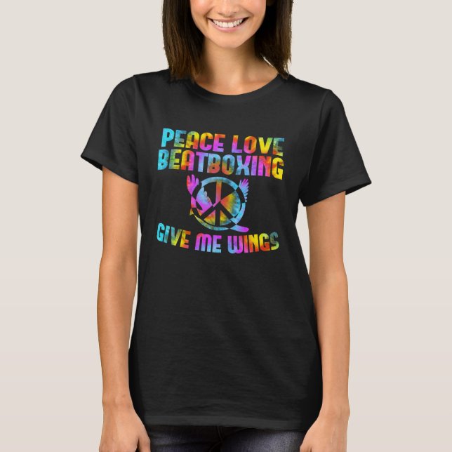 Camiseta Paz Amor Beatboxing diciendo Percusión vocal (Anverso)