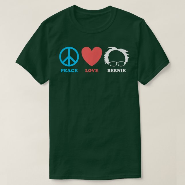 Camiseta Paz Amor Bernie Sanders 2020 (Diseño del anverso)