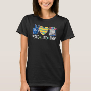Camiseta Paz Amor Bingo Juego Suerte Mujeres Hombres Ki