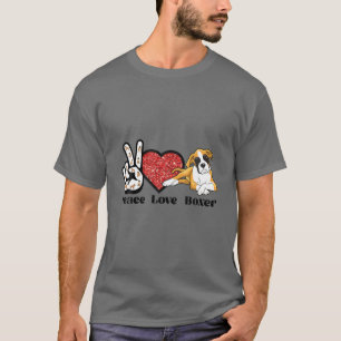 Camiseta Paz Amor Boxer Perro Boxer Dueño Perro