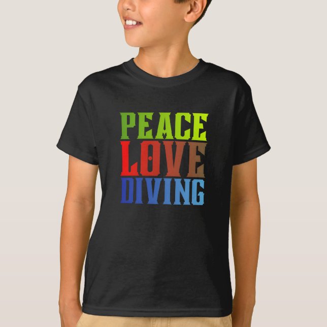 Camiseta paz amor buceo (Anverso)