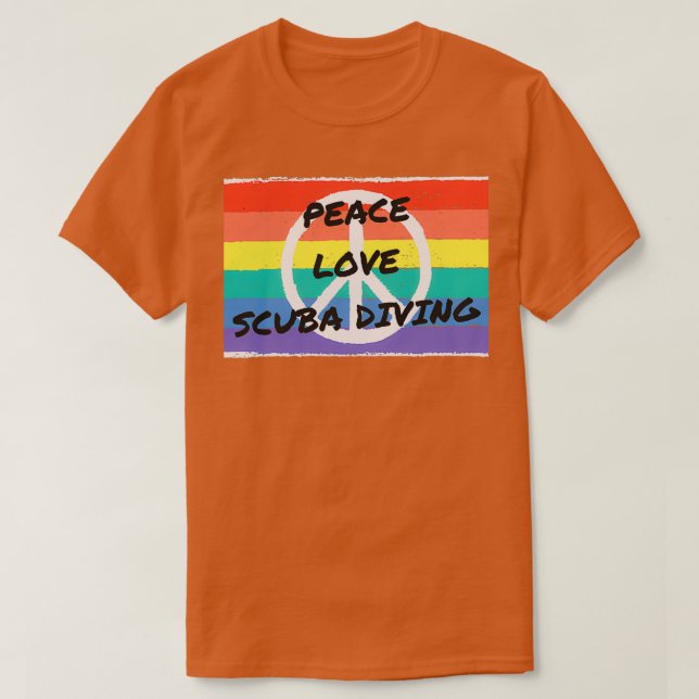 Camiseta Paz Amor Buceo Scuba 1 (Diseño del anverso)