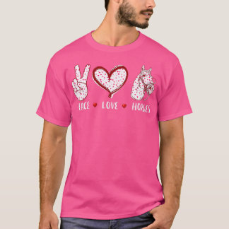 Camiseta paz amor caballos para hombres mujeres regalos Hor