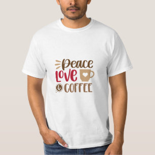 Camiseta Paz Amor Café