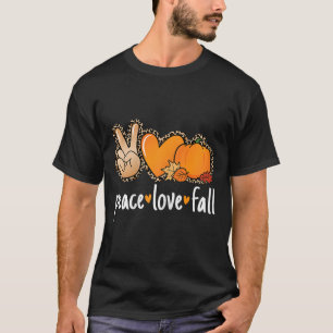 Camiseta Paz Amor Caída Calabaza Otoño Acción de Gracias Mu