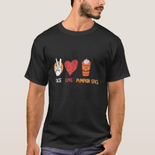 Camiseta Paz Amor Calabaza Spice Cae Familia Otoño Gracias